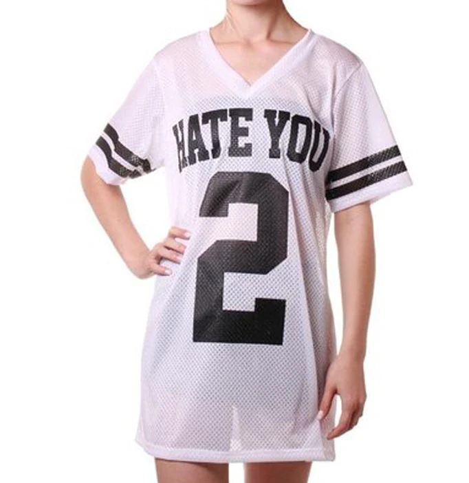 Oversized Baseball T-Shirt Dress Adult Printed Short Sleeve Jersey T-Shirt Women Black Baseball T-Shirt Dress with number