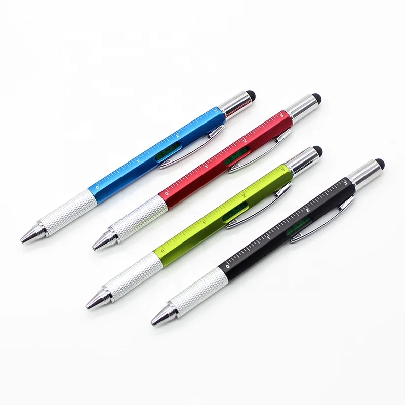 6 in 1 spirit level tool pen multi function pen ruler screwdriver pen