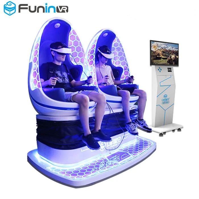 FuninVR Amusement 2019 9D VR Cinema 2 Seat Stand Virtual Reality 9D Simulator With 360 Degree Viewing