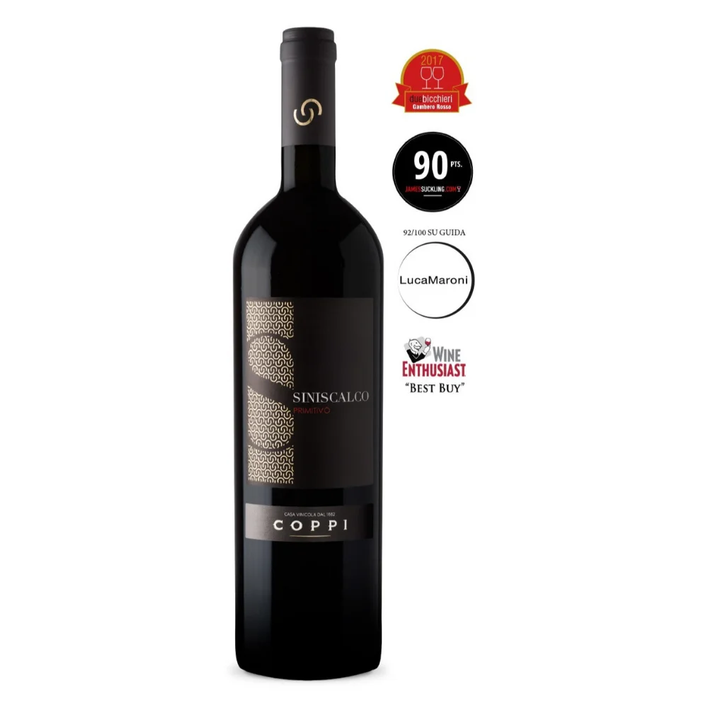 Italian Product Primitivo Grpe Type IGP Puglia Red Wine Italian Red Dry Wine with  Mention in the Gambero Rosso Guide