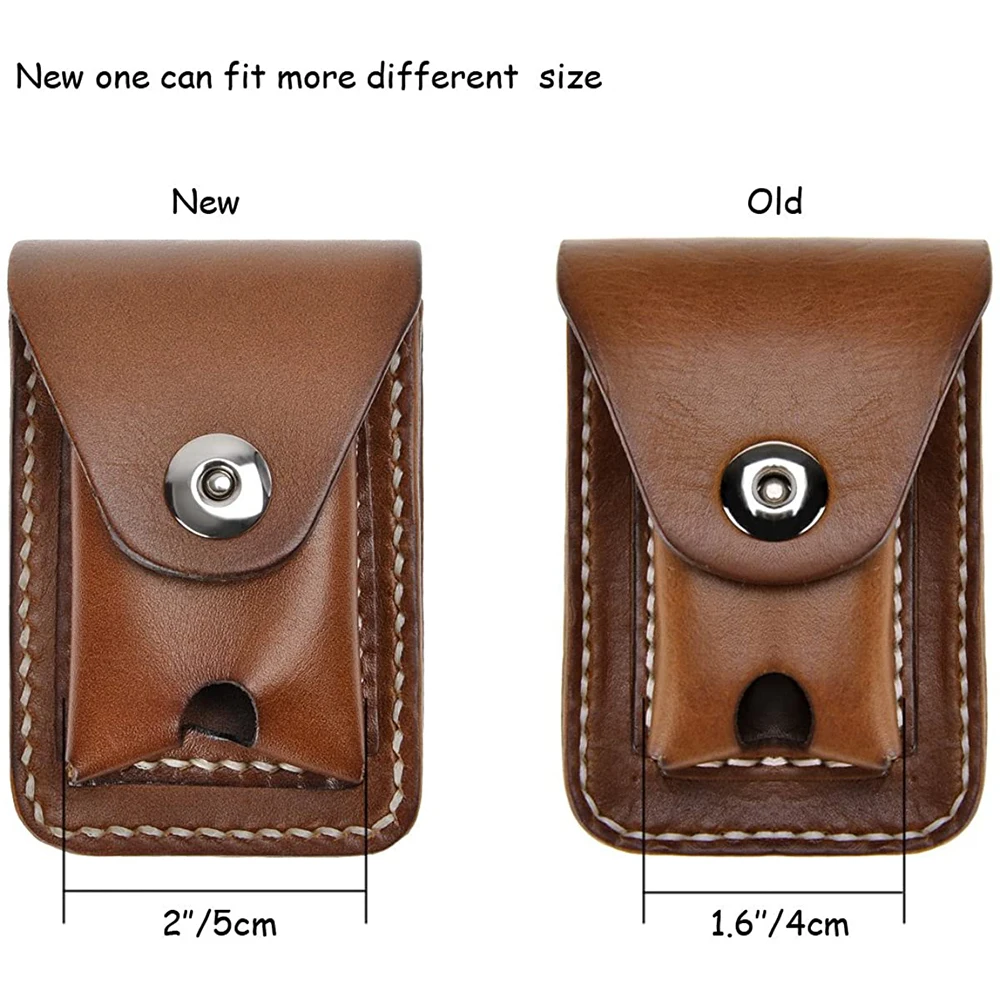
Wholesale Unisex Handmade Genuine Leather Cigarette Case Pouch Waist Belt Loop Lighter Case 