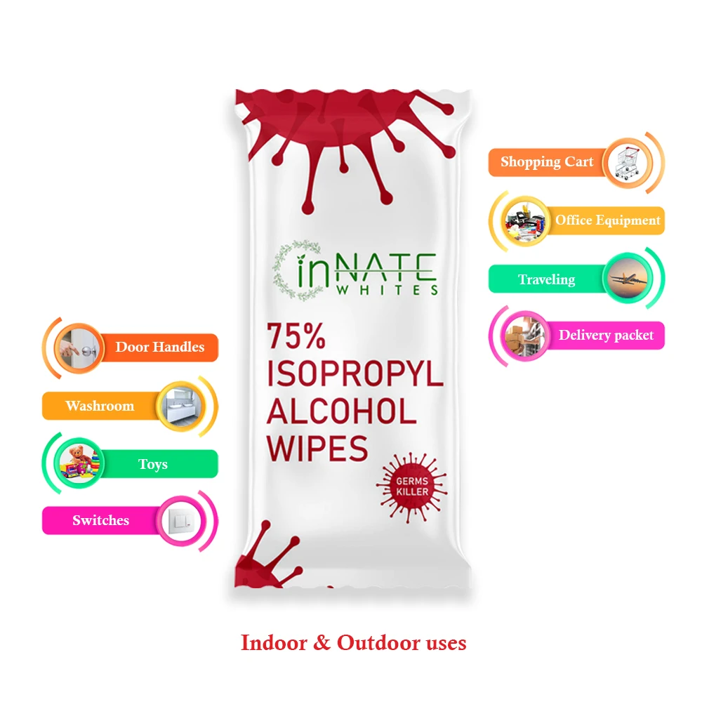 75% изопропиловые спиртовые салфетки InnateWhites для дезинфекции 150x130 мм фармацевтического/медицинского класса