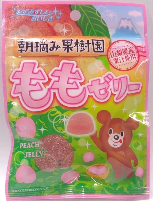 Sour grape, peach, tangerine, and melon Fruit Jelly from Japan