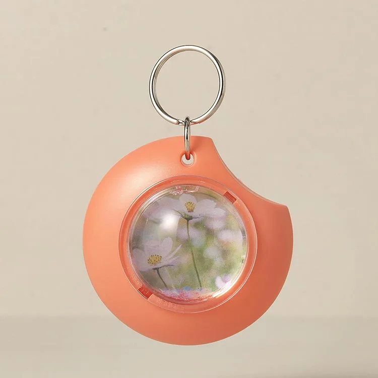 Colorful Style Original Design Funny UFO Shaped Acrylic Photo snowglobe Glitter Keychain