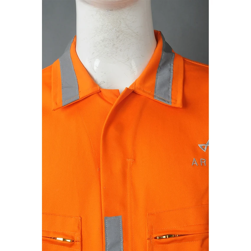 Светоотражающий хлопковый Защитный Рабочий комбинезон для мужчин с высокой видимостью и индивидуальным логотипом