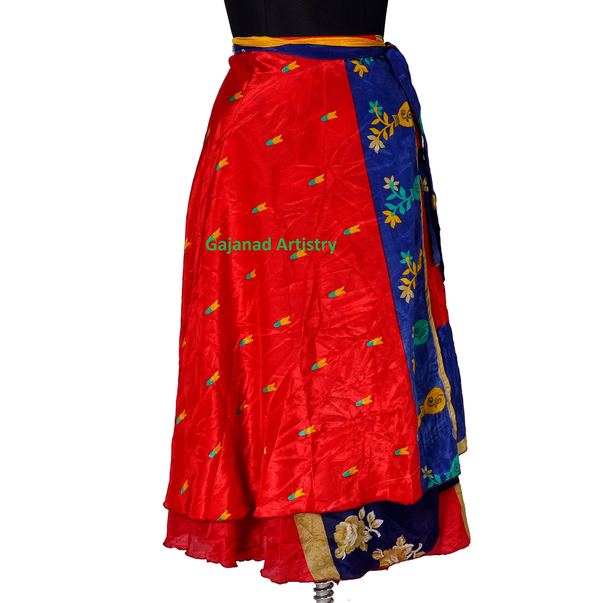 wholesale lots sari silk wrap skirt reversible and lightweight floaty double layer skirt long skirts ties