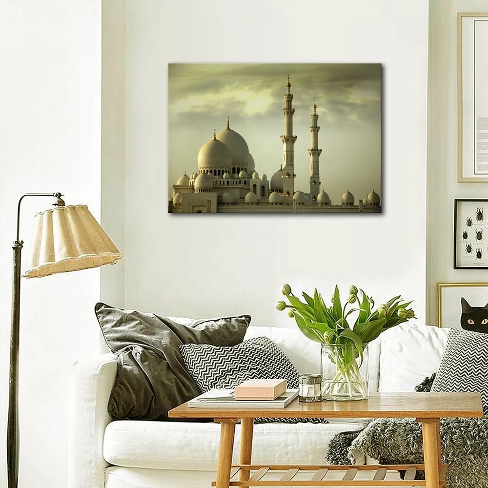 landscape islamic Masjid art painting  HD canvas printing artwork  wholesale price Jerusalem Wall Art  home decor painting