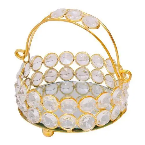 Beautiful and Luxury Small Crystal round Boxes for Gifting Jewellery Mosaic Jewel Case with Stone Theme for Christmas Decor