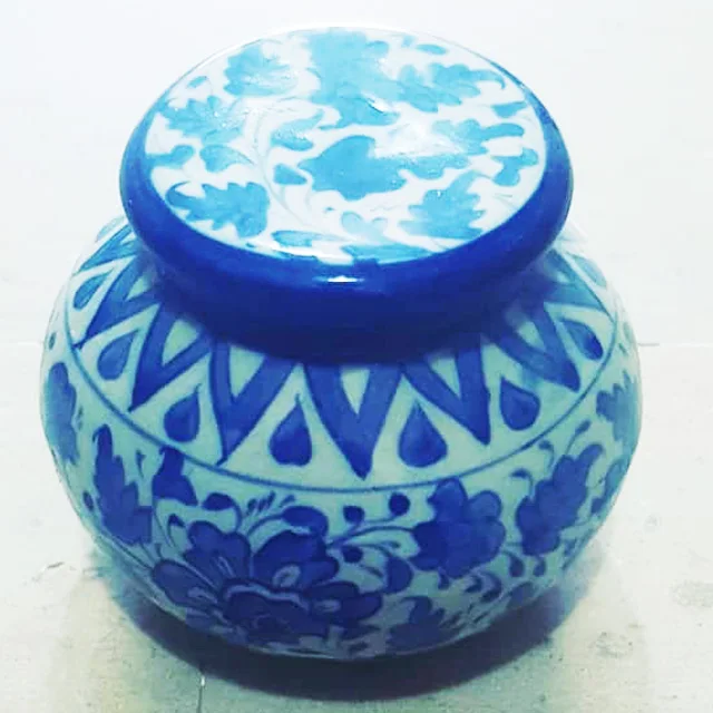  Классическая элегантная сине-белая глазурованная керамическая банка для печенья с крышкой в скандинавском стиле