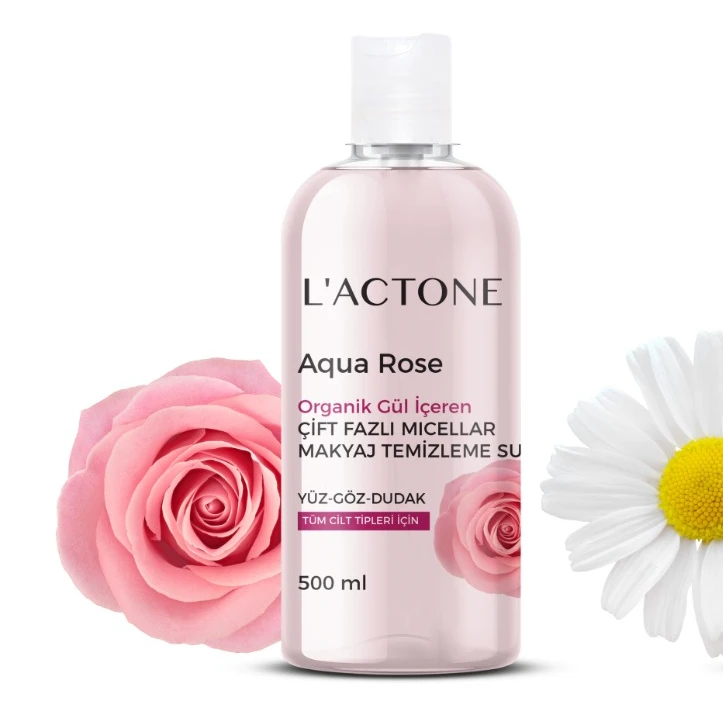 Make up Remover Micellar Water 500 ML Aqua Rose High Quality Made in Turkey