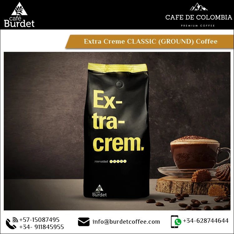 
Bulk Selling Extra Creme Pure Robusta Strong Taste Classic Ground Coffee 