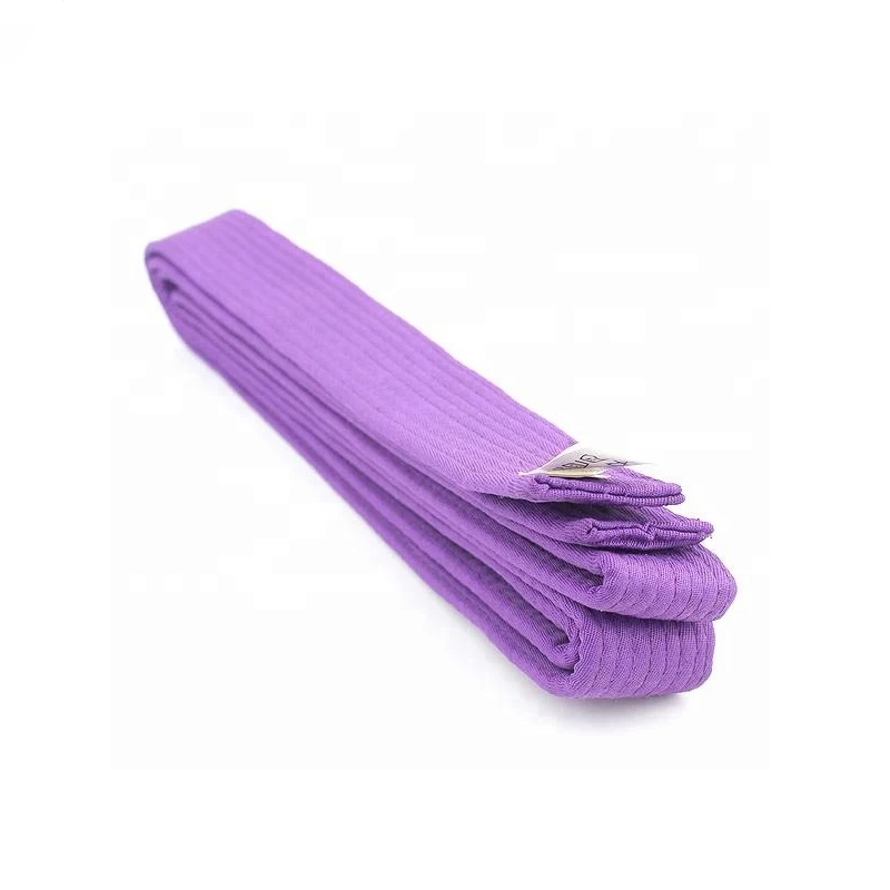 Wholesale manufacturer  OEM custom made logo karate belt high quality color with stripe cotton martial arts belt for karate