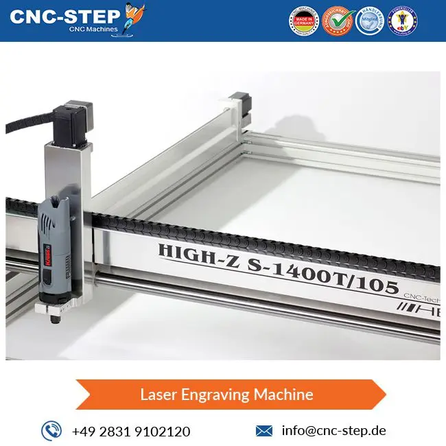 Exporter of 1796 x 1350 x 577 mm Diode Laser Type High-Z S-1400/T-105 CNC Machine for Laser Engraving Application