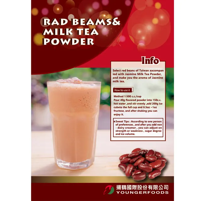 wholesale Taiwan Topping high quality Organic Red Bean Milk Tea Powder