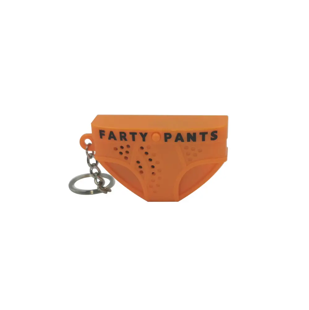 Funny plastic keychain pants OEM logo keychain holder with fart sound playing
