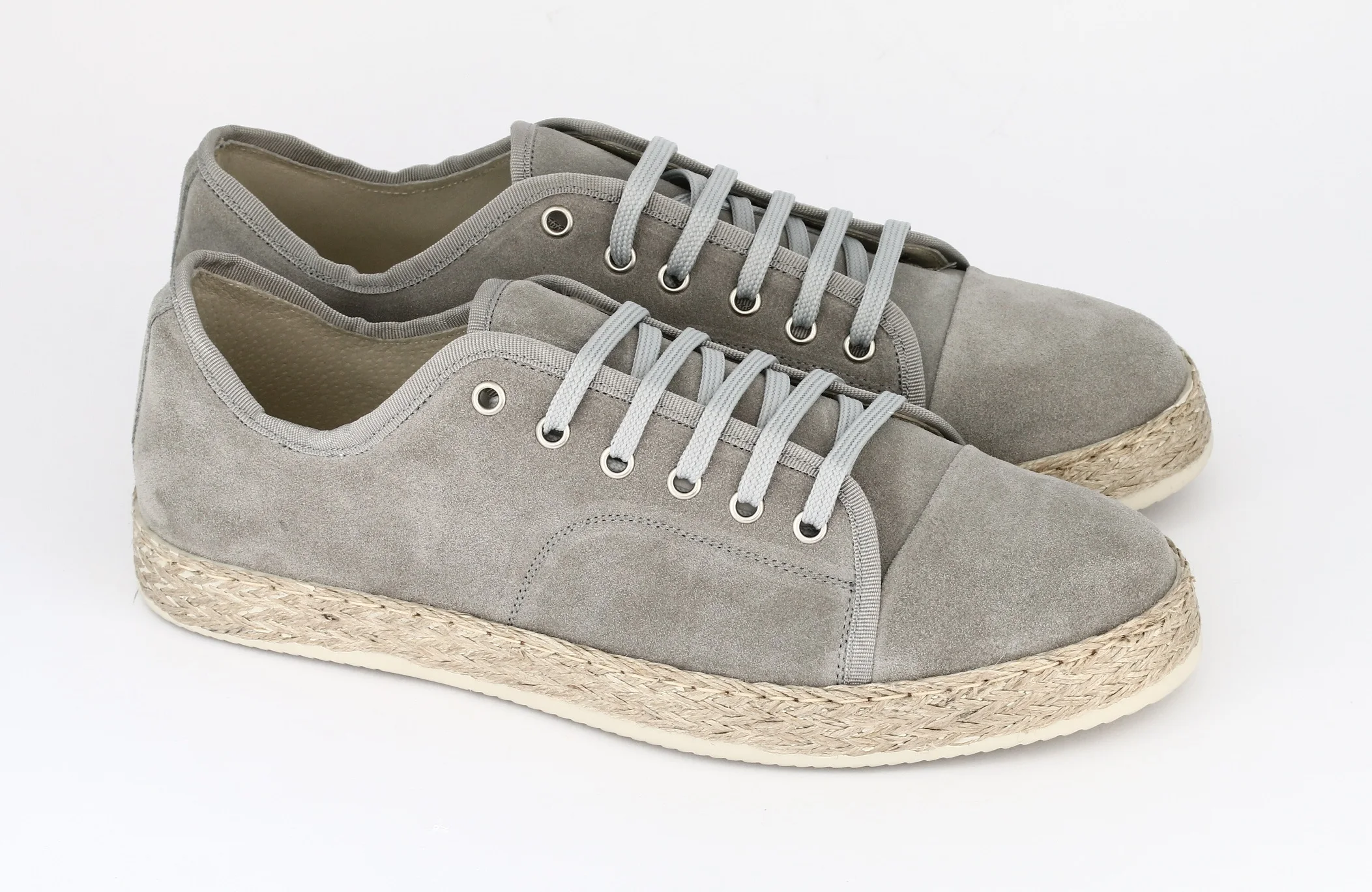 SUEDE SNEAKERS WITH BRAIDED ROPE APPLICATION