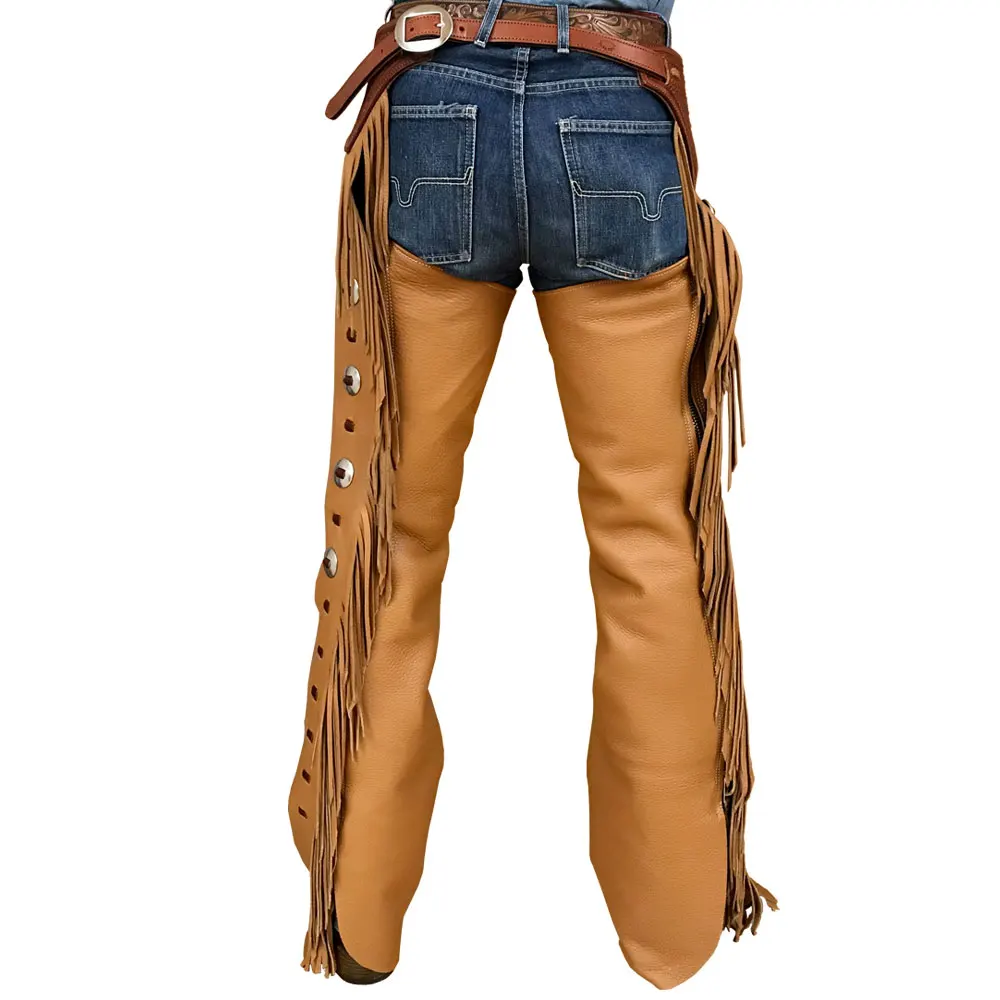 
Horse Riding Women Black Low Rise Leather Chaps 