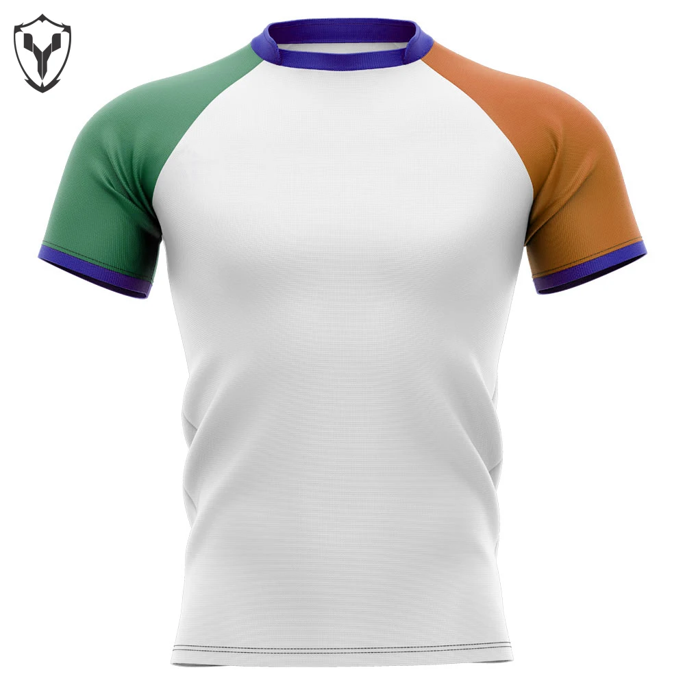Latest Fashionable Start Printed Striped Sublimation Hot Sale Top Quality Custom Design Your Team Rugby Jersey Plus Size For Men
