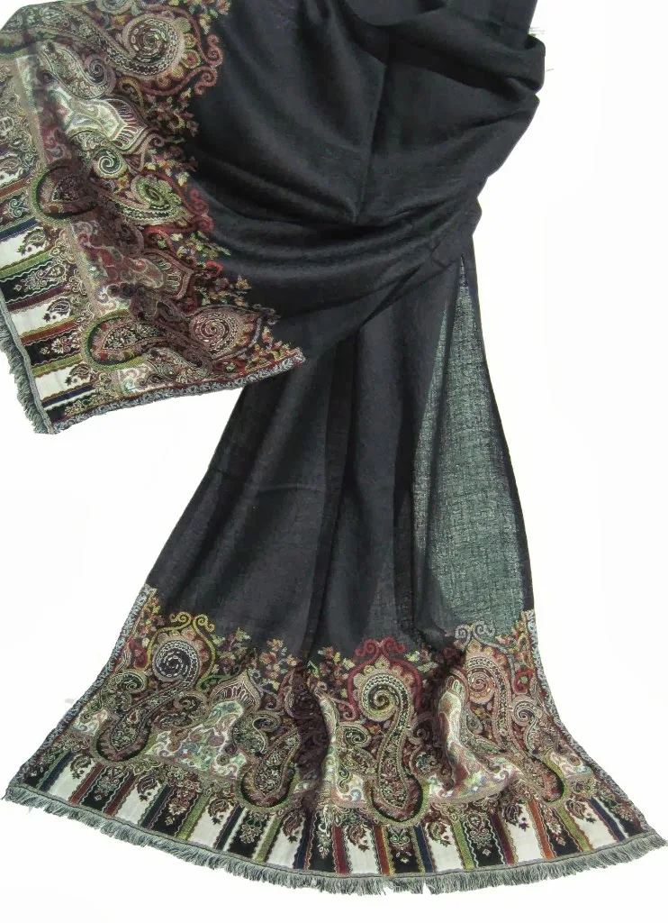 Paisley Kani Shawl Shawls and Scarves Manufacturer Amritsar Direct from Punjab Shawl Supplier Wool Women Winter Kani Jacquard