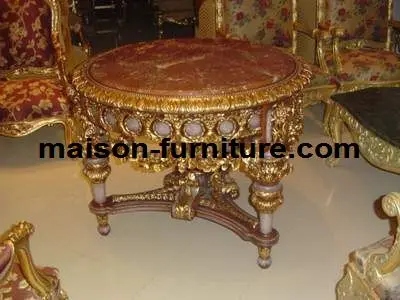 Exporter hot sale antique style entrance table with marble top gold console table  console table gold luxury