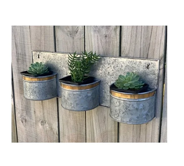 New Design Handmade Metal Wall Decorative Planter Set Wholesale Manufacturer from India vertical wall planter
