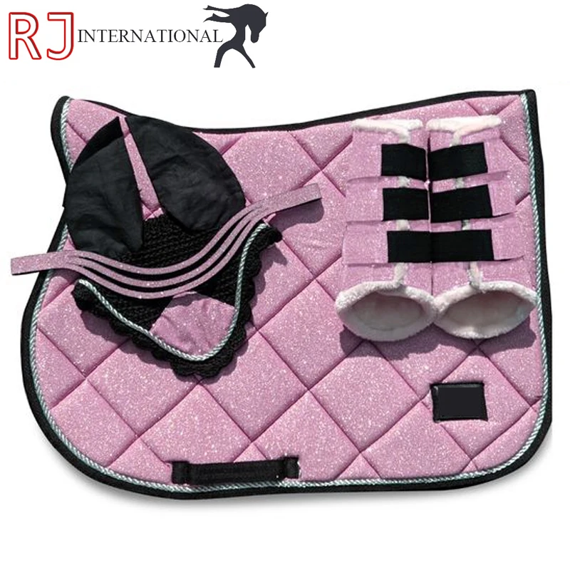 2021 Full Set Saddle Pads Comfortable Shock Absorption Thickening Non Slip Outdoor Equestrian Training Horse Riding Pads