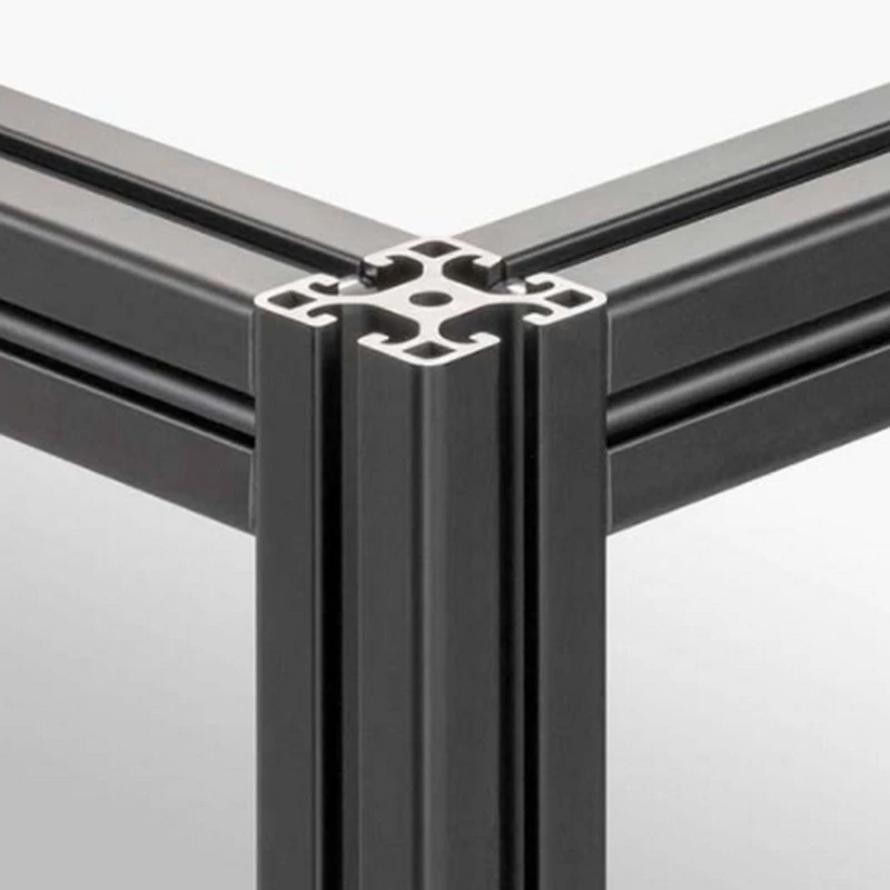 Anodised black aluminum profile connector accessories