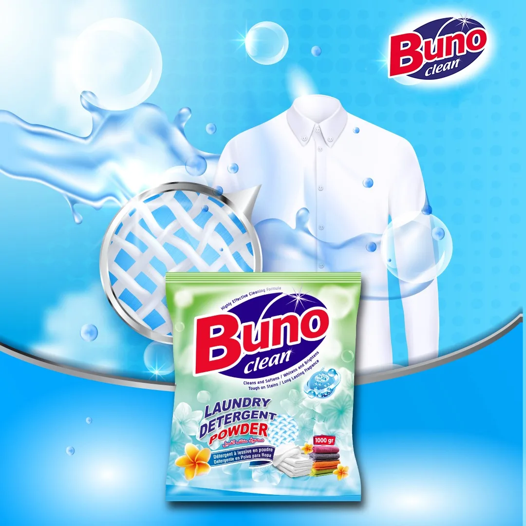 1Kg Laundry Washing Detergent Powder High Quality Strong Perfume 1000g Plastic Bag Multipurpose Powder Detergent  Made in Turkey