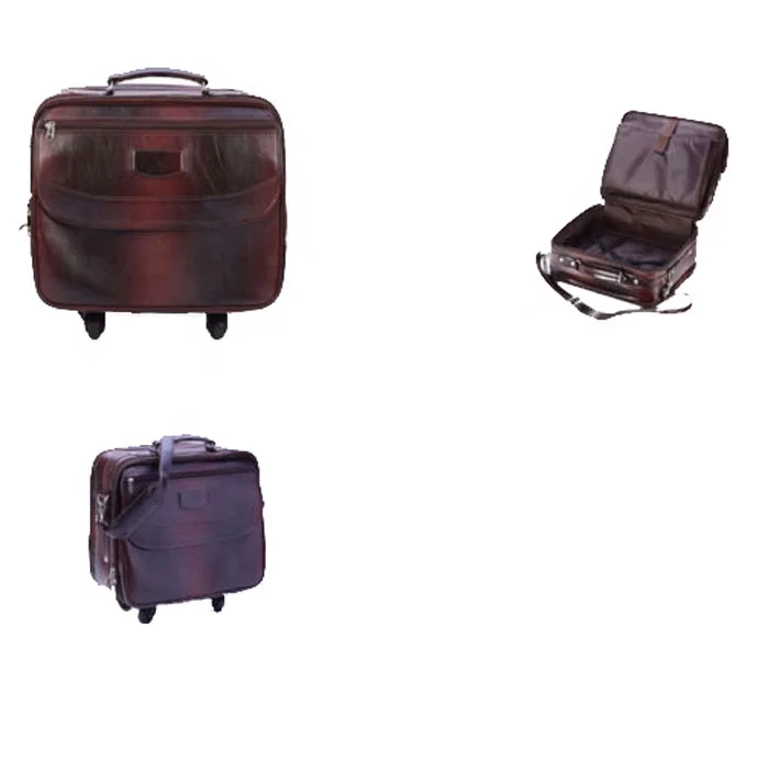 Premium Wholesale Manufacturer of Custom Logo Leatherette Trolley Bag Leather Suitcases Luggage Bag Tolley Bag for Traveling