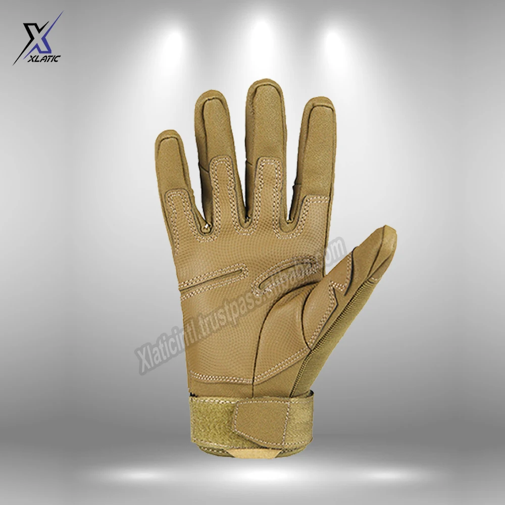 XLATIC Manufacturer company Good Quality Tactical Gloves Cowhide leather protect hand safety army police training unisex gloves