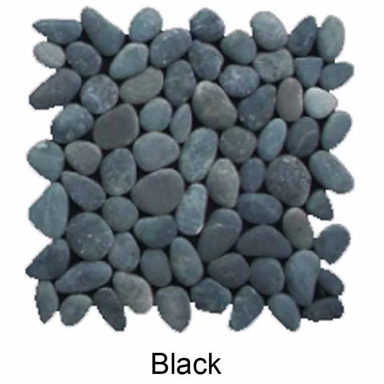Bali Natural Black Pebbles Mosaic Tile - Indonesia Natural Black Pebbles Stone Mosaic