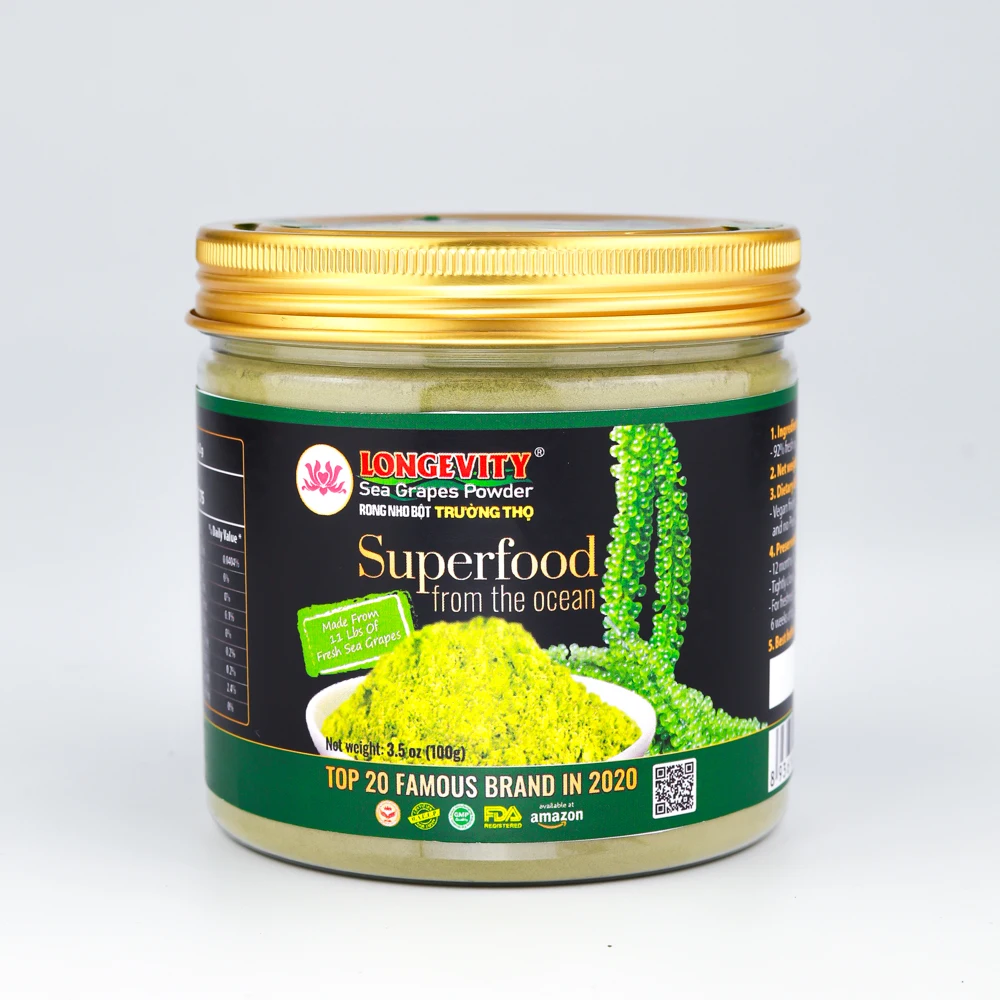 100G Weight Packaged Bottle Dried Umibudo Premium Quality Longevity Sea Grapes Powder