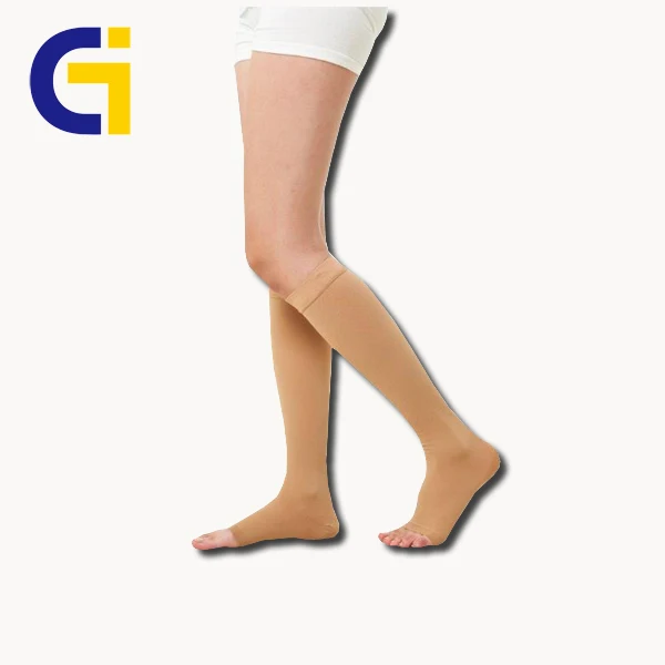 (Класс 2) для варикозного расширения вен открытый носок нейлоновый хвостовик высокие компрессионные чулки