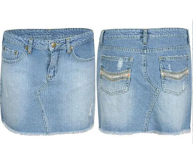 100% Cotton Y2K Style Tilt Light Denim Skirt with Zippered Fly Button Waist Belt Loops Mini Knee Length Plus Size Women Adults