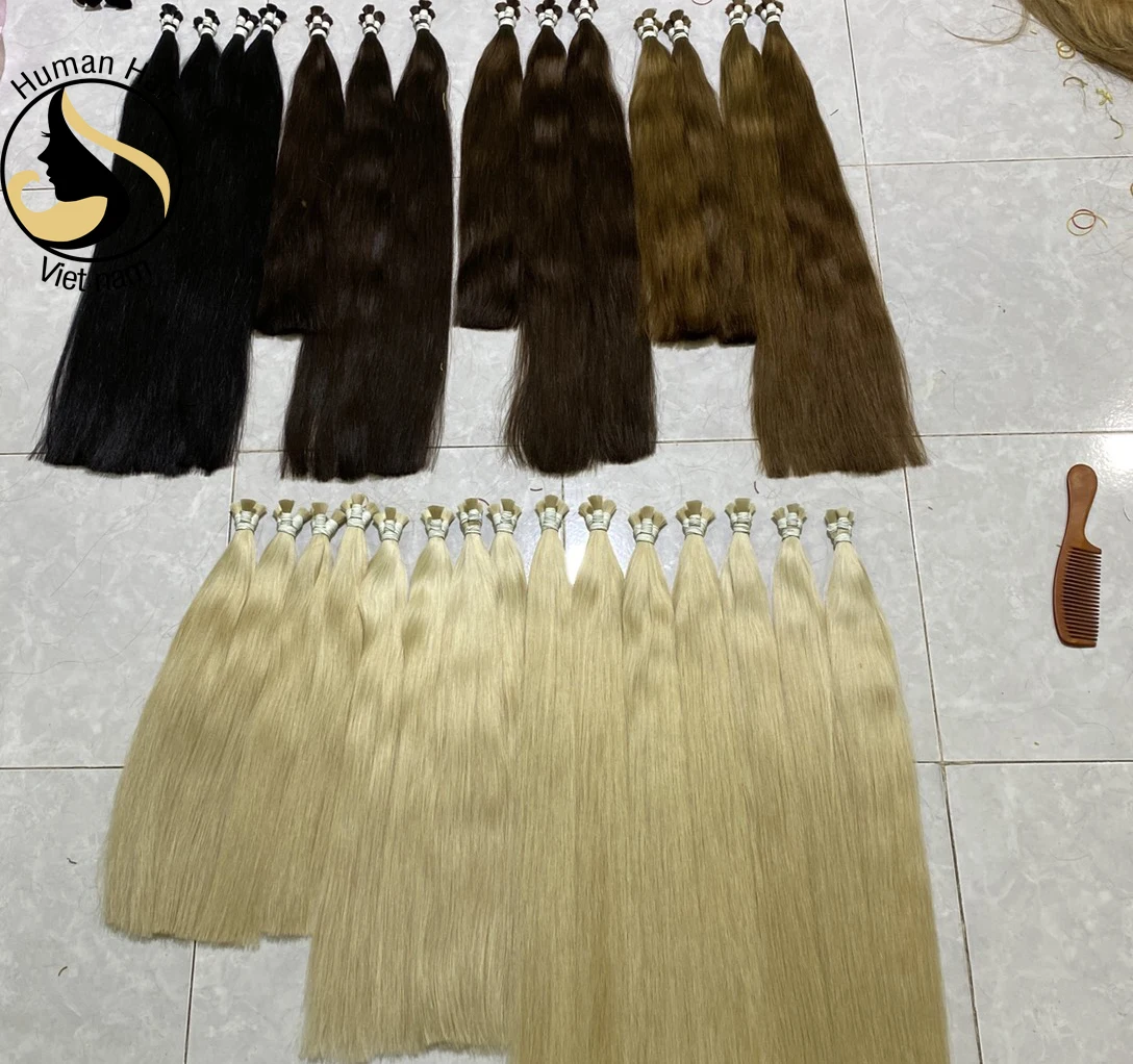 Wholesale 100% Russia European Virgin Remy Cuticle Aligned Double Drawn Human Hair Bulk  Hair Extension