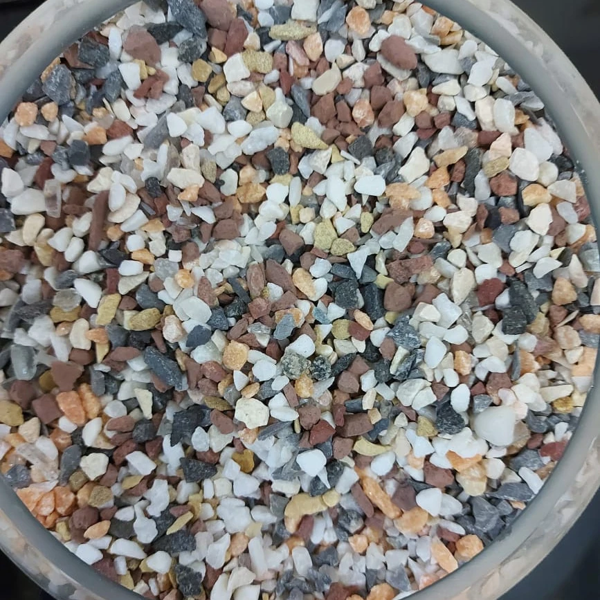 Mix color outdoor and indoor crushed chipping stone marble granite aggregate pea gravels