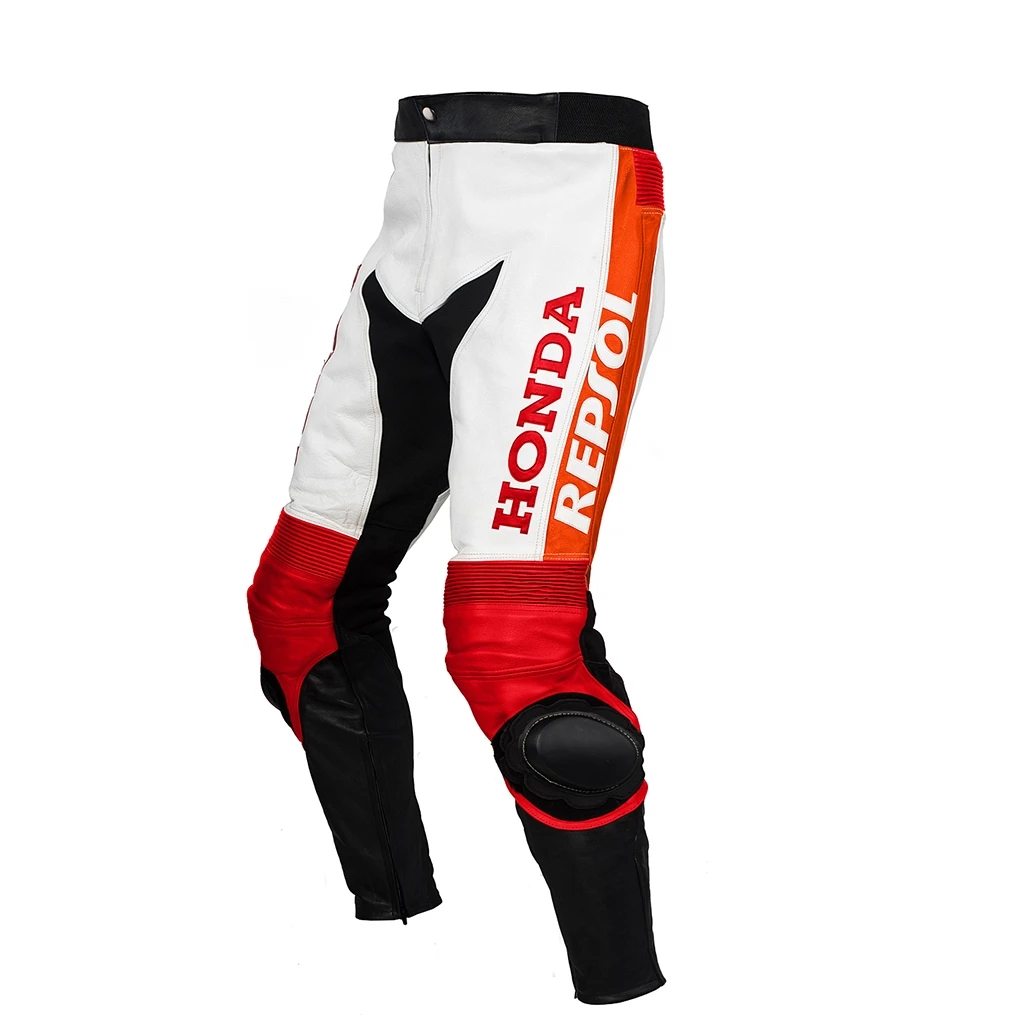 motorbike leather pant with slider