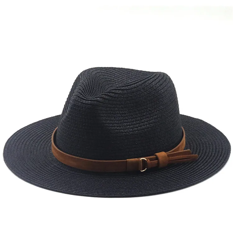 HEFT BOOOGE Wholesale Cheap Outdoor Sunshade Bowler Beach Natural Straw Jazz Hat