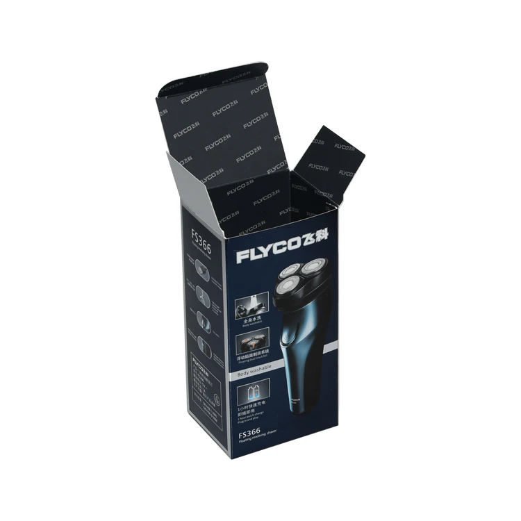 Shenzhen Factory Custom Elegant Black Folding Cartons Paper Box with Logo Printing for Electronics Packaging