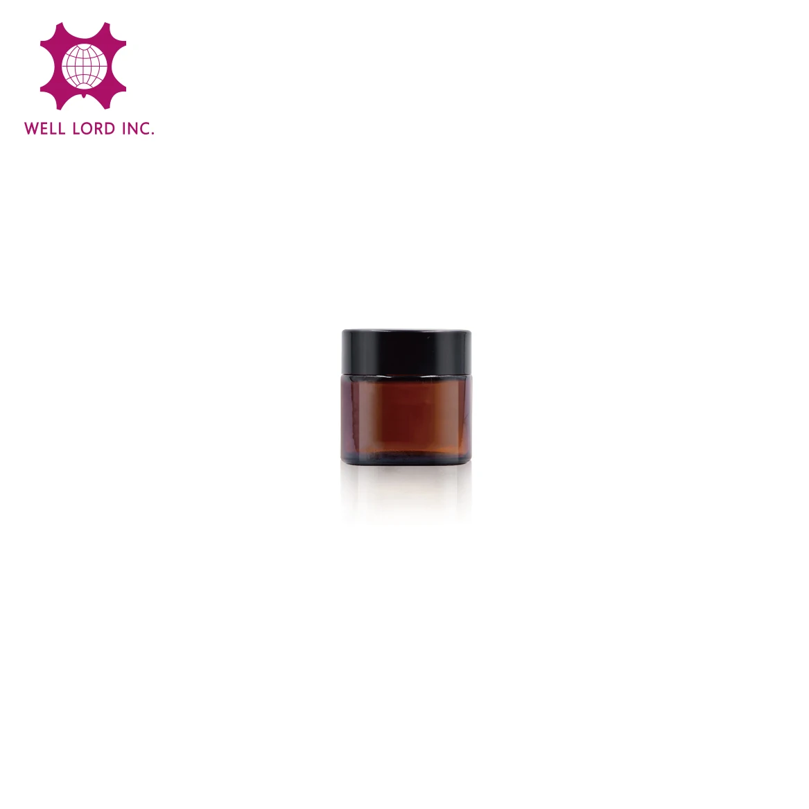 Classy design skincare packaging empty 60ml cylinder shape amber cosmetic glass jar