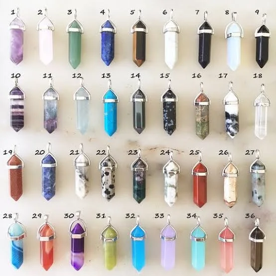 Wholesale Crystal Point Pencil Pendant Necklace For Sale