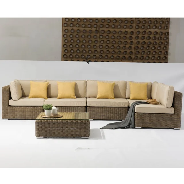 Patio Sofa Set PE Wicker leisure Rattan Furniture garden Sectional Conversation Outdoor Furniture Sofa