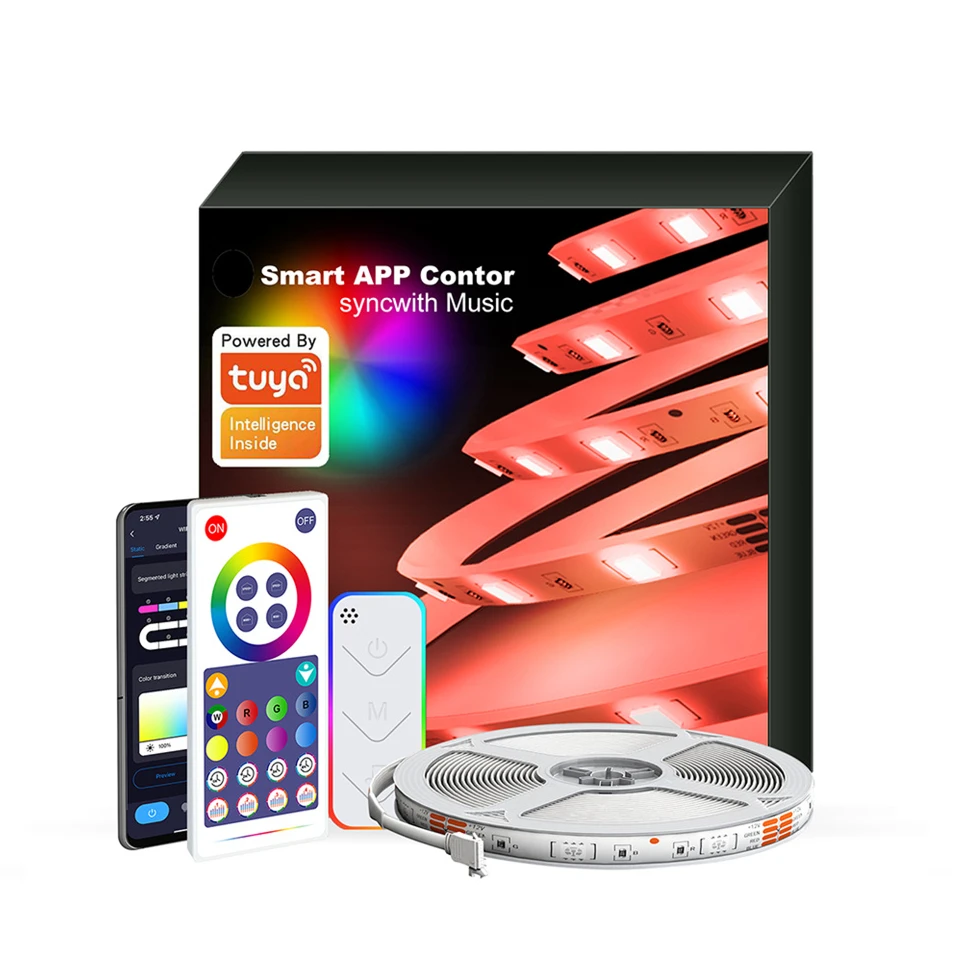 5m 90LED IP20 room 110v 24key DIY remote app smart control TUYA led strip light