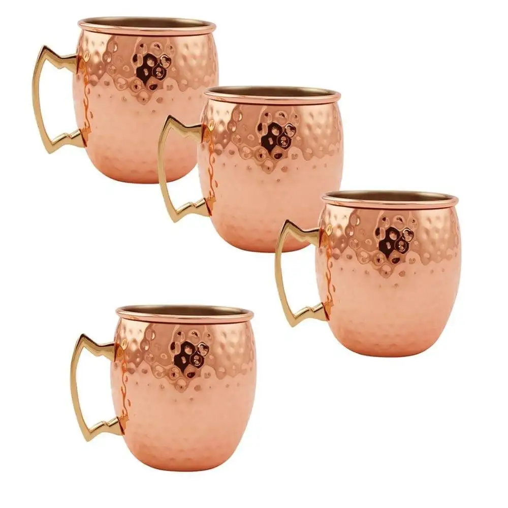 
Stainless Steel Moscow Mule Beer Mugs Metal Pure Hammered Solid Copper Mugs 