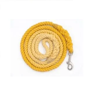 Чистая хлопковая окрашенная вручную поводок для макраме желтого цвета собак мягкий прочный ручная плетеная веревка домашних