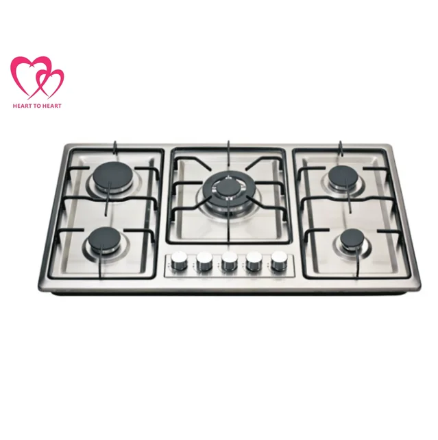 CE Certification Gas Cooktop Stainless Steel Gas Cooker 5 Burner Built-in Gas Hob