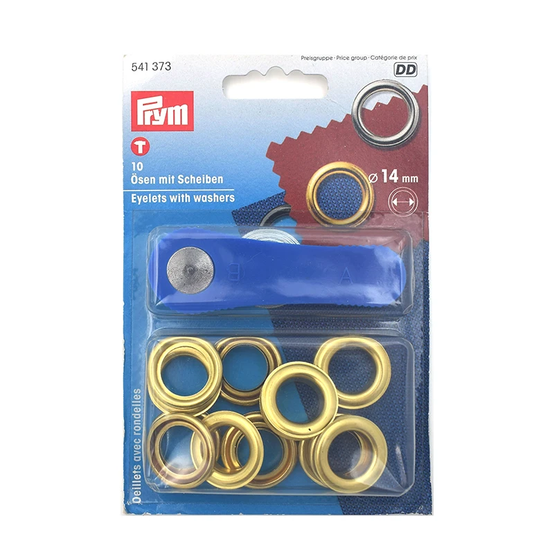 Prym оптовая продажа 541373 латунные люверсы с шайбами 14 мм упаковка из 10 штук для шнурков и изделий ручной