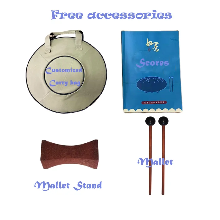 11 Notes Colorful Handpan Drum Stainless Steel Tongue Drum Set C Key With Travel Bag