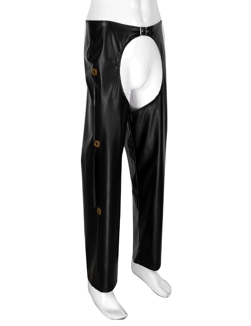 Оптовая продажа дешевые мужские брюки из натуральной кожи черные кожаные новые гей-брюки