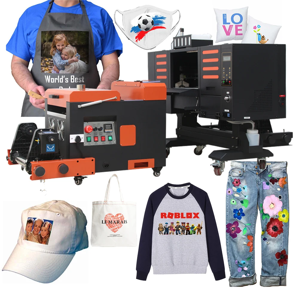 new technology i3200 3050 DTF printer heat transfer paper digital pet film T shirt A3 dtf printer with powder machine orange